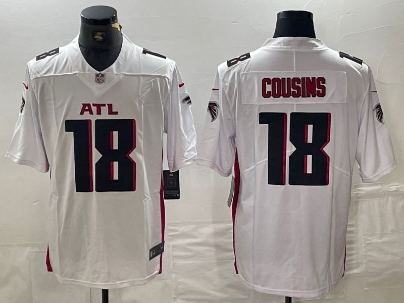 Men Atlanta Falcons 18 Cousins White New Second generation 2024 Nike Limited NFL Jersey